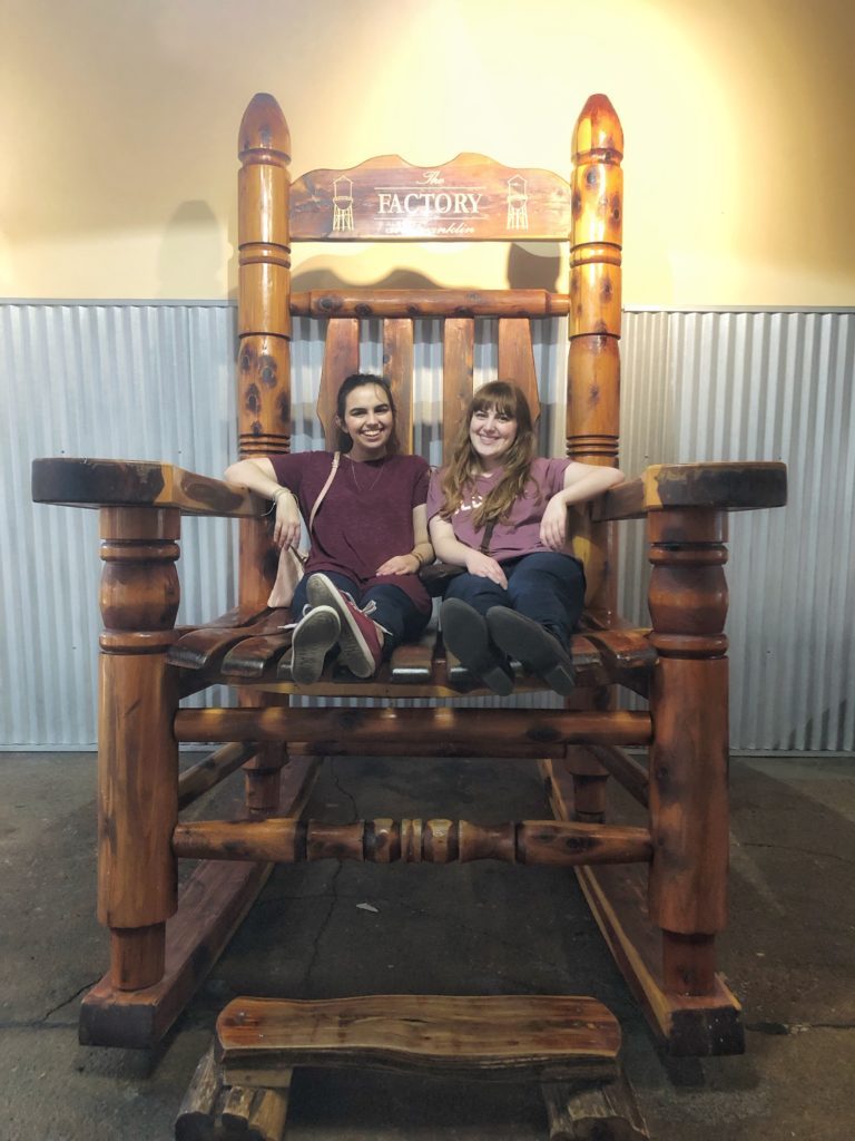 The giant rocking chair in the Factory at Franklin, TN