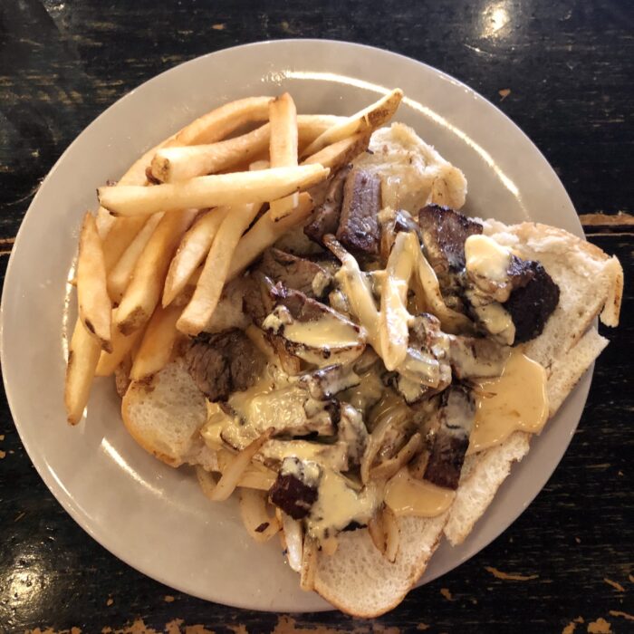 Day Trip to Franklin Tennessee - Puckett's Grocery Restaurant Nashville Cheesesteak and fries