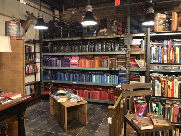 Day Trip to Franklin Tennessee - Factory in Franklin books organized by color in store