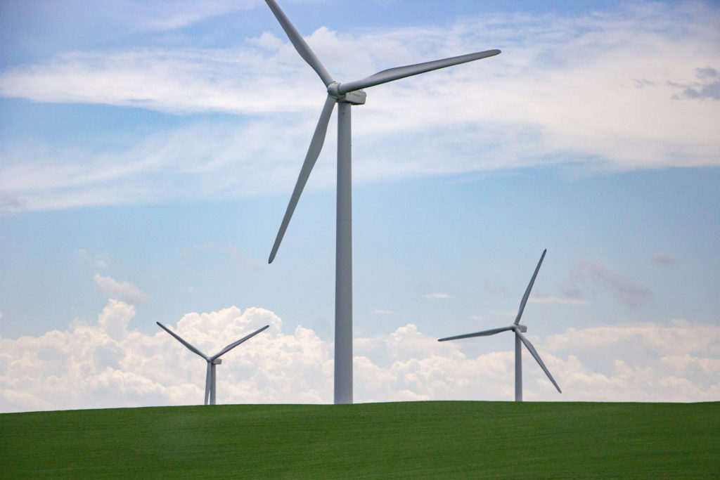 Wind turbines near Waterton Alberta Canada