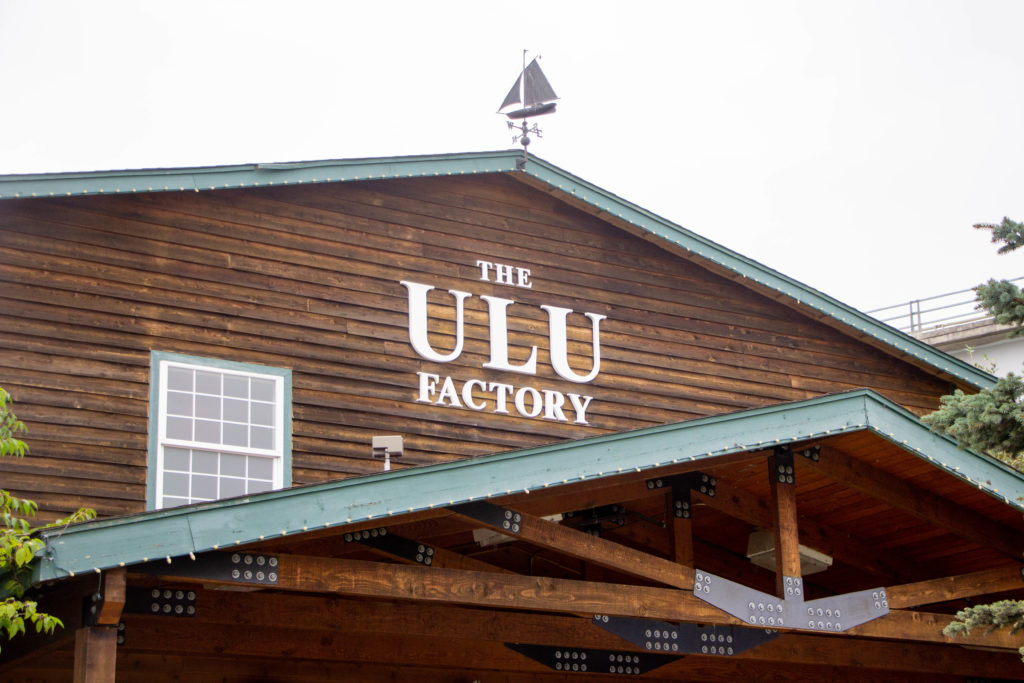 Ulu factory wooden building near downtown anchorage alaska