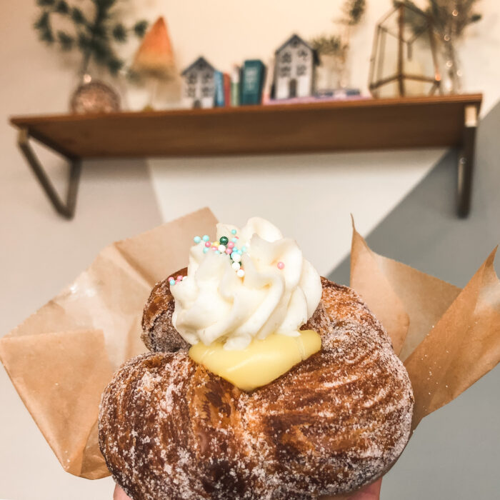 Places to eat in Huntsville, Alabama - Moon Bakeshop local bakery cream filled Cruffin