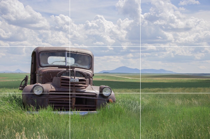 Rule of thirds example with truck photography composition