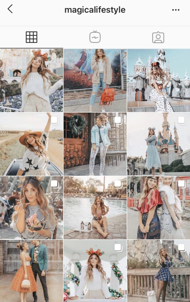 magical lifestyle instagram feed with style and disney world posts