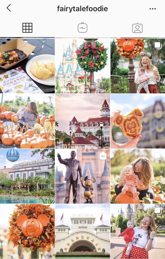 fairytale foodie instagram feed with disney world food and scenery