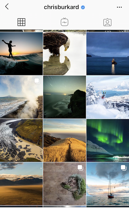 Chris Burkard instagram feed travel photography