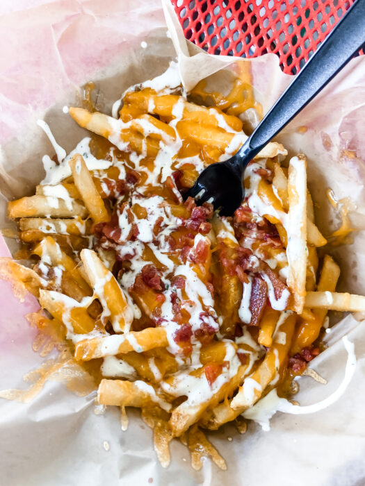 Day Trip to Long Beach, Mississippi - Ed's Loaded fries with bacon, cheese, and ranch in Hattiesburg Mississippi