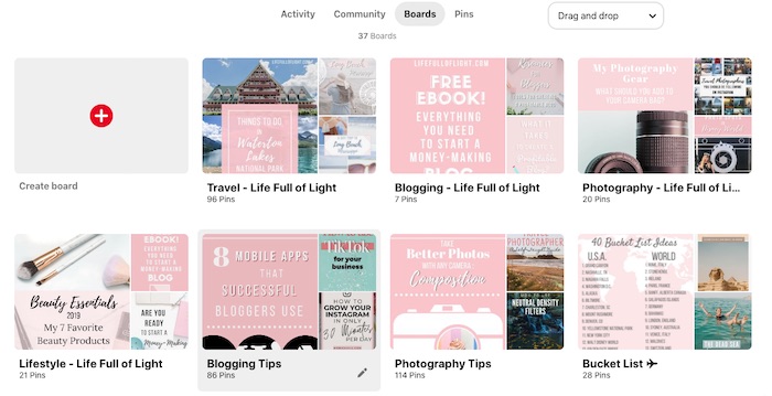 How to Create the Perfect Pinterest Profile - Life Full of Light Pinterest Boards