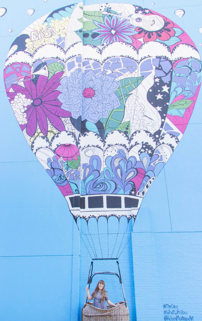 Nashville Tennessee street art you don't want to miss - Hot air balloon mural by Kelsey Montague