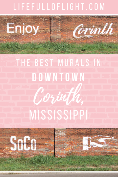 Murals in Corinth, MS, you don't want to miss - Corinth, Mississippi is a small Southern town with rich history and a beautiful downtown. Discover these murals that decorate the walls of historic downtown Corinth. You're sure to find some unique street art for your Instagram feed! #cocacolamural #cokemural #Corinthmurals #Mississippimurals #VisitMS #mississippitravel #southernUStowns #VisittheSouth