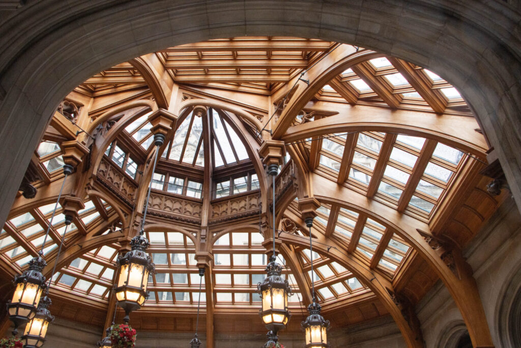 Why You Should Visit the Biltmore Estate at Christmas Time - The winter garden glass and wood ceiling architecture