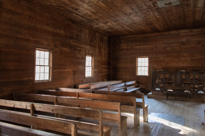 Great Smoky Mountain National Park - Cade's Cove white church interior