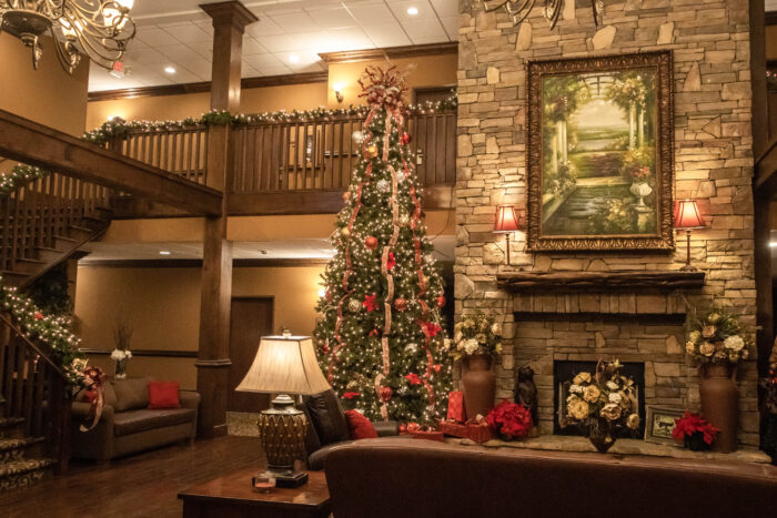 Things to Do on a Day Trip to Flat Rock, North Carolina - The Lobby of the Lodge at Flat Rock Decorated for Christmas