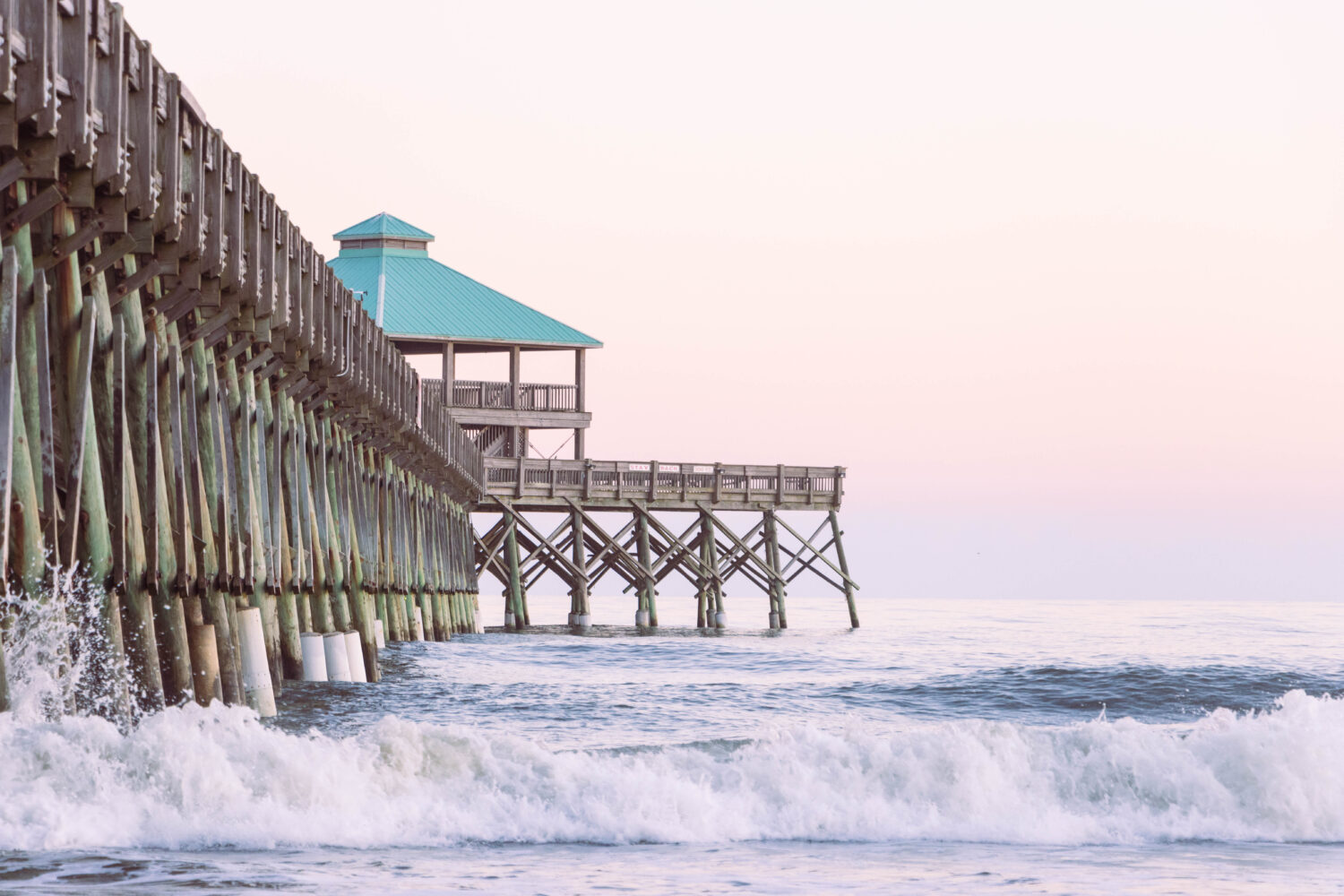 Why you should stay at Folly Beach near Charleston - The pier at dusk