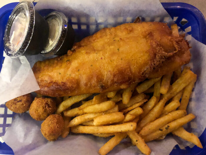Why you should stay at Folly Beach near Charleston - Snapper Jacks Restaurant fish and chips