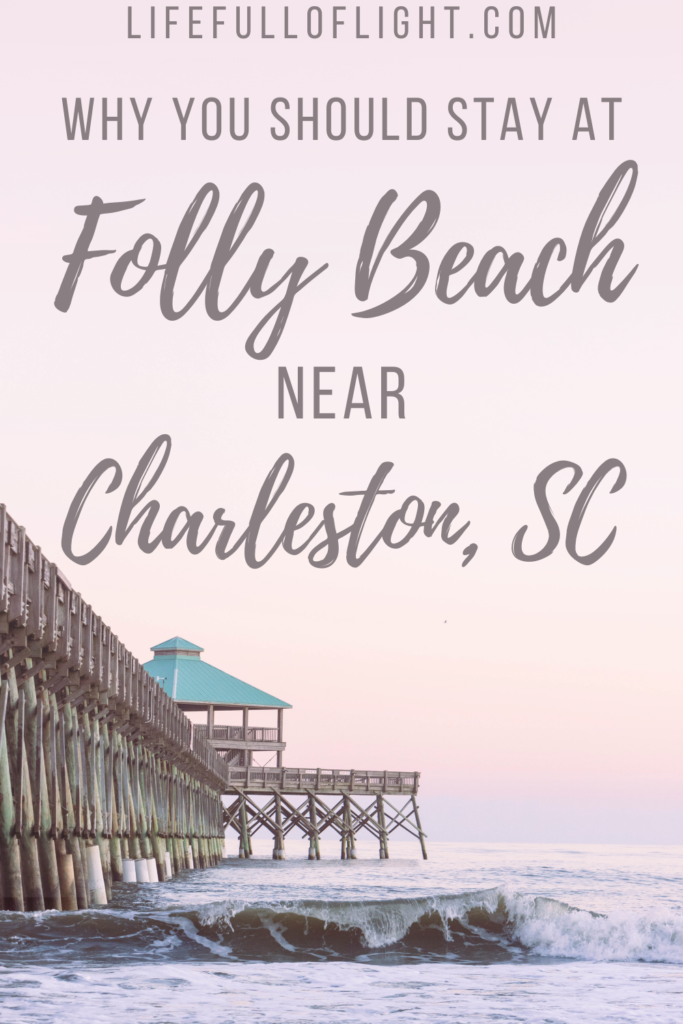 Taking a day trip to Folly Beach? Why not stay? A vacation to Folly Beach, only minutes from Charleston, South Carolina, is the perfect getaway to a relaxing beach with great surfing and even better views. Whether it's a girls trip, family vacation, or bachelorette trip, Folly Beach has tons of things to do. Check out this guide from Life Full of Light to find out why you should stay at Folly Beach right outside of Charleston, SC. #Charlestonbeaches #FollyBeachrestaurants #beautifulbeaches