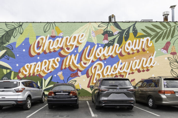 Things to do on a Weekend Getaway to Chattanooga, TN - Change starts in your own backyard colorful mural
