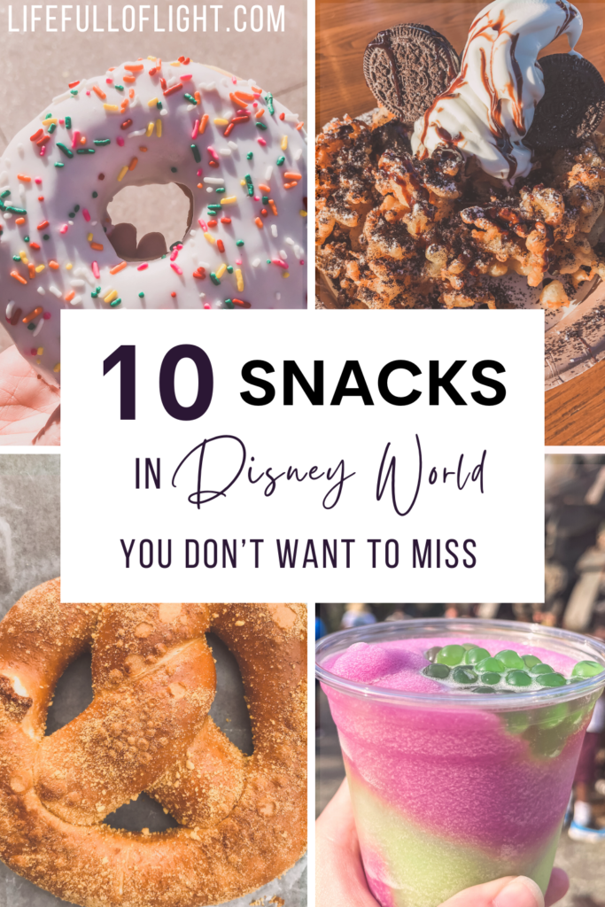 10 Snacks in Disney World You Don't Want to Miss - Walt Disney World has hundreds of snacks to choose from, so how do you find the best? Here are 10 of the best snacks Disney World has to offer. From soft pretzels to sweet funnel cakes to sour slushies, Walt Disney World has so many delicious snacks you must try!