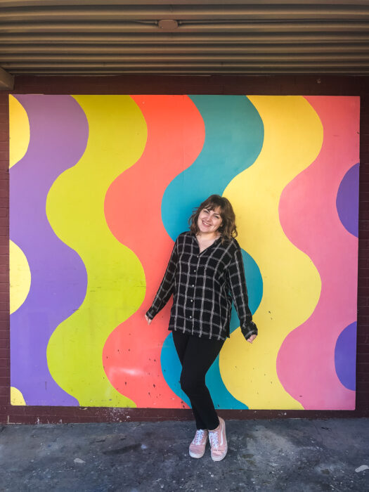 Murals in Springfield Missouri - Wavy Rainbow Lines Street Art